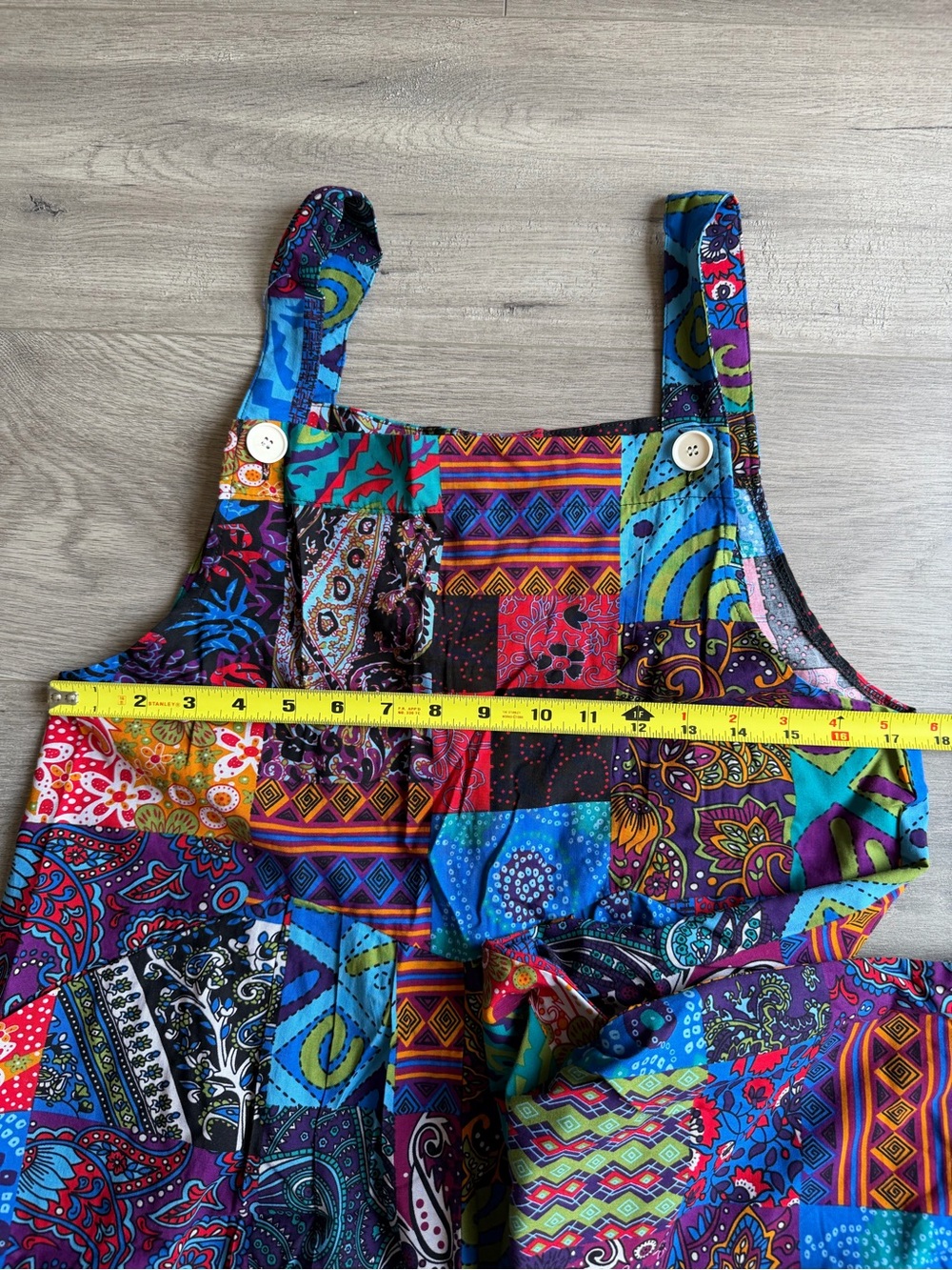 Multicolor Boho Patchwork Wide-Leg Jumpsuit - size medium - Picture 3 of 4